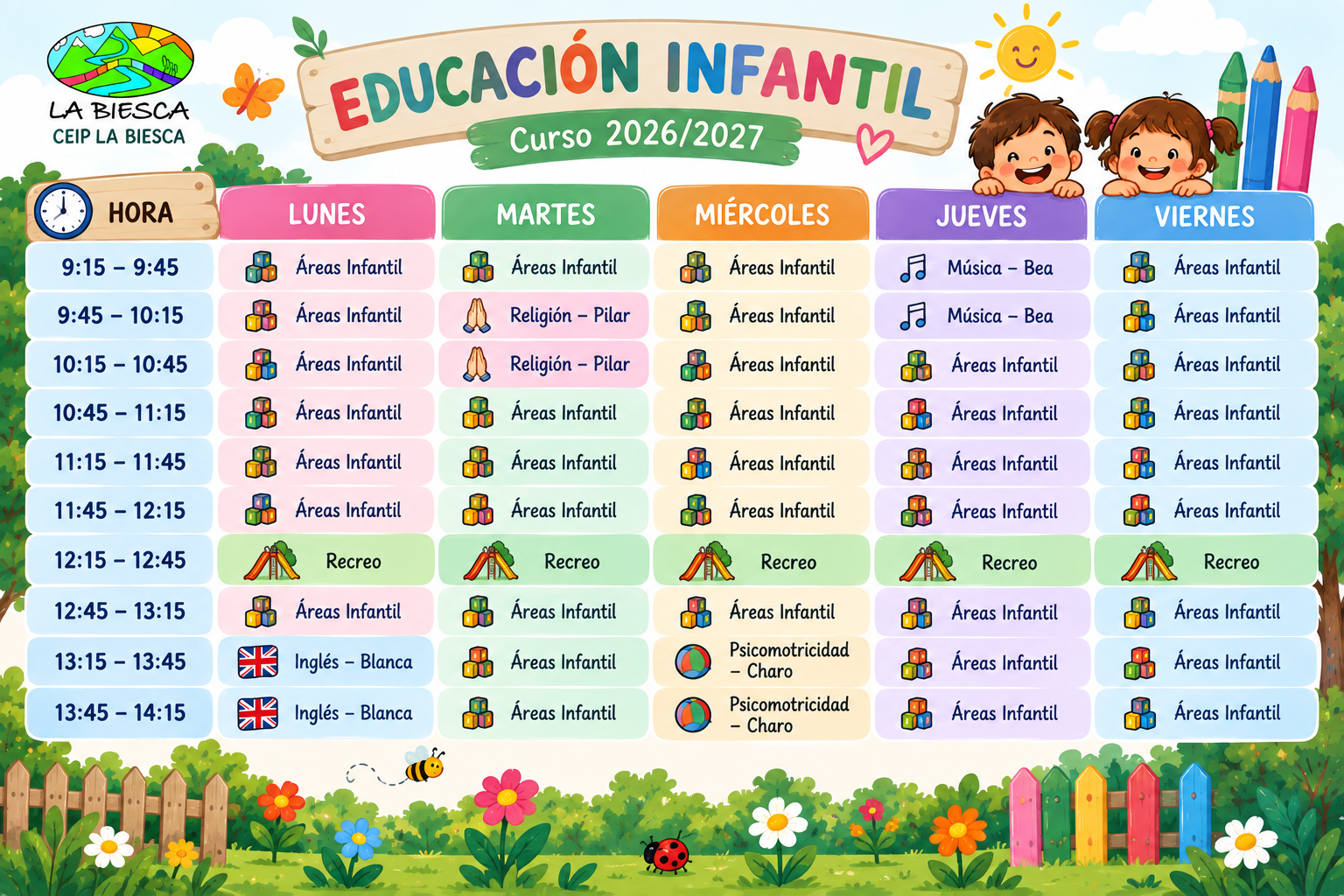 Horario infantil 26-27