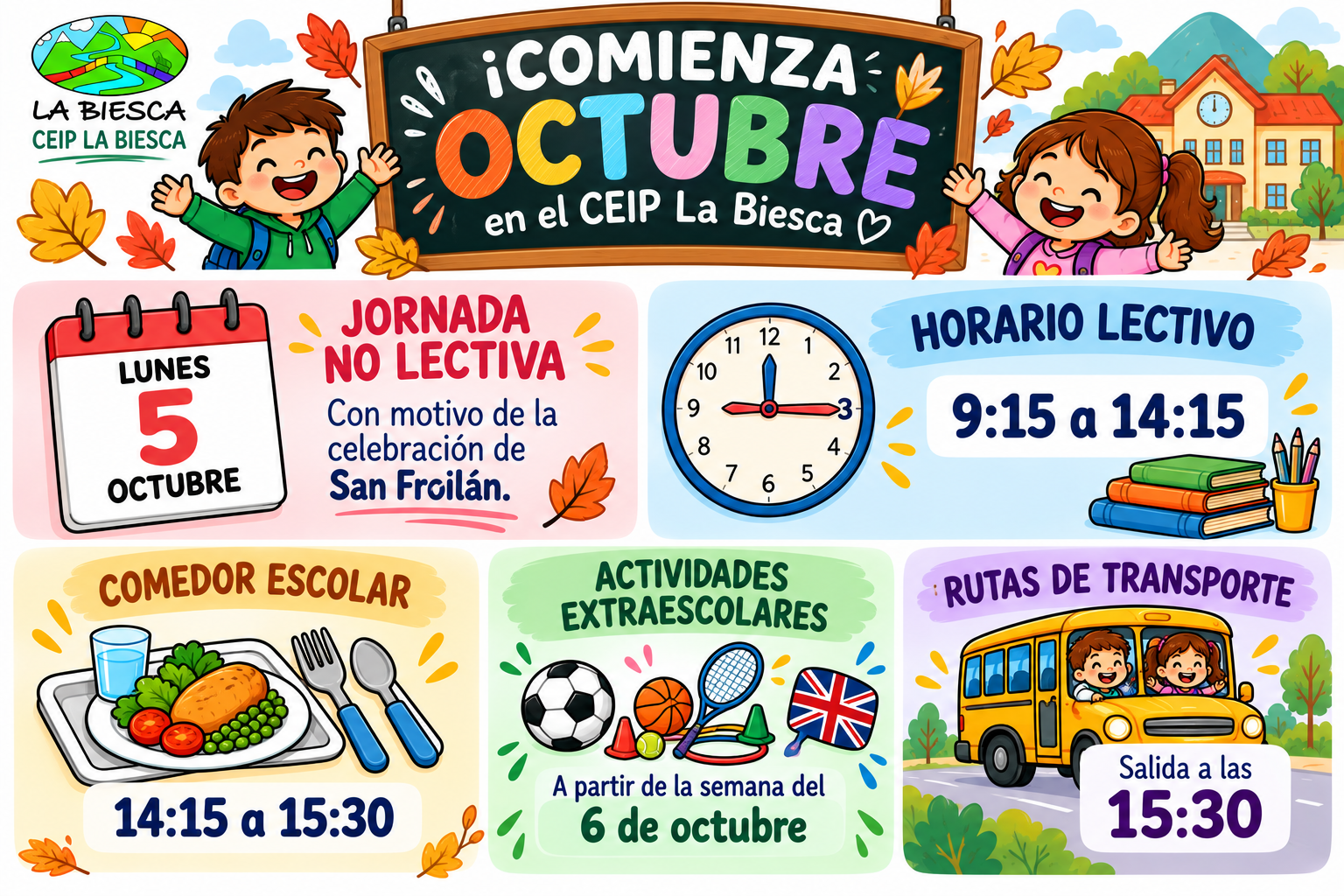 Horario de octubre a mayo 26-27